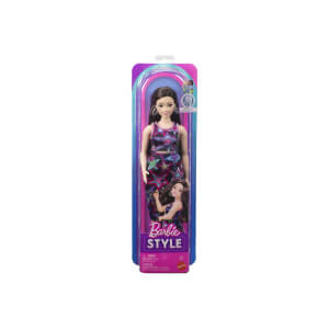 Barbie Fashionistas Modelka v šatech s barevnými hvězdami JJN64