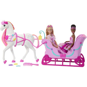Barbie Louskáček saně s koněm JNH63