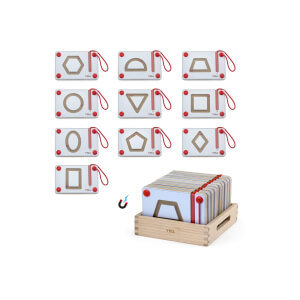 Dřevěná magnetická psací tabulka - geometrické tvary