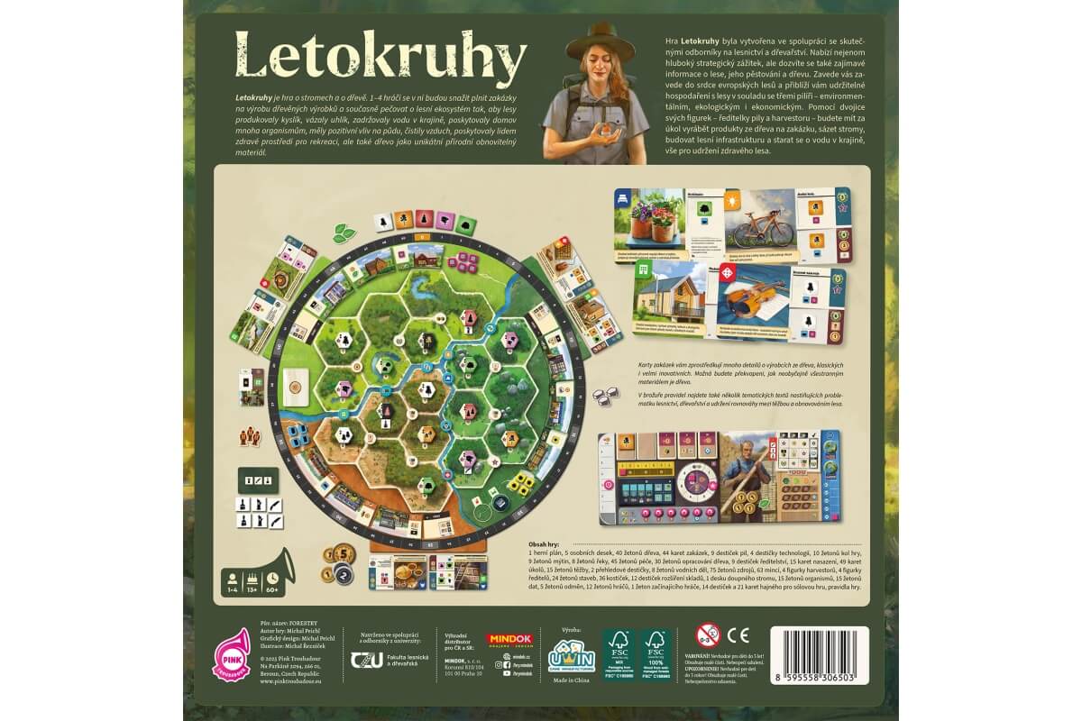 Herní plán a komponenty strategické hry Letokruhy